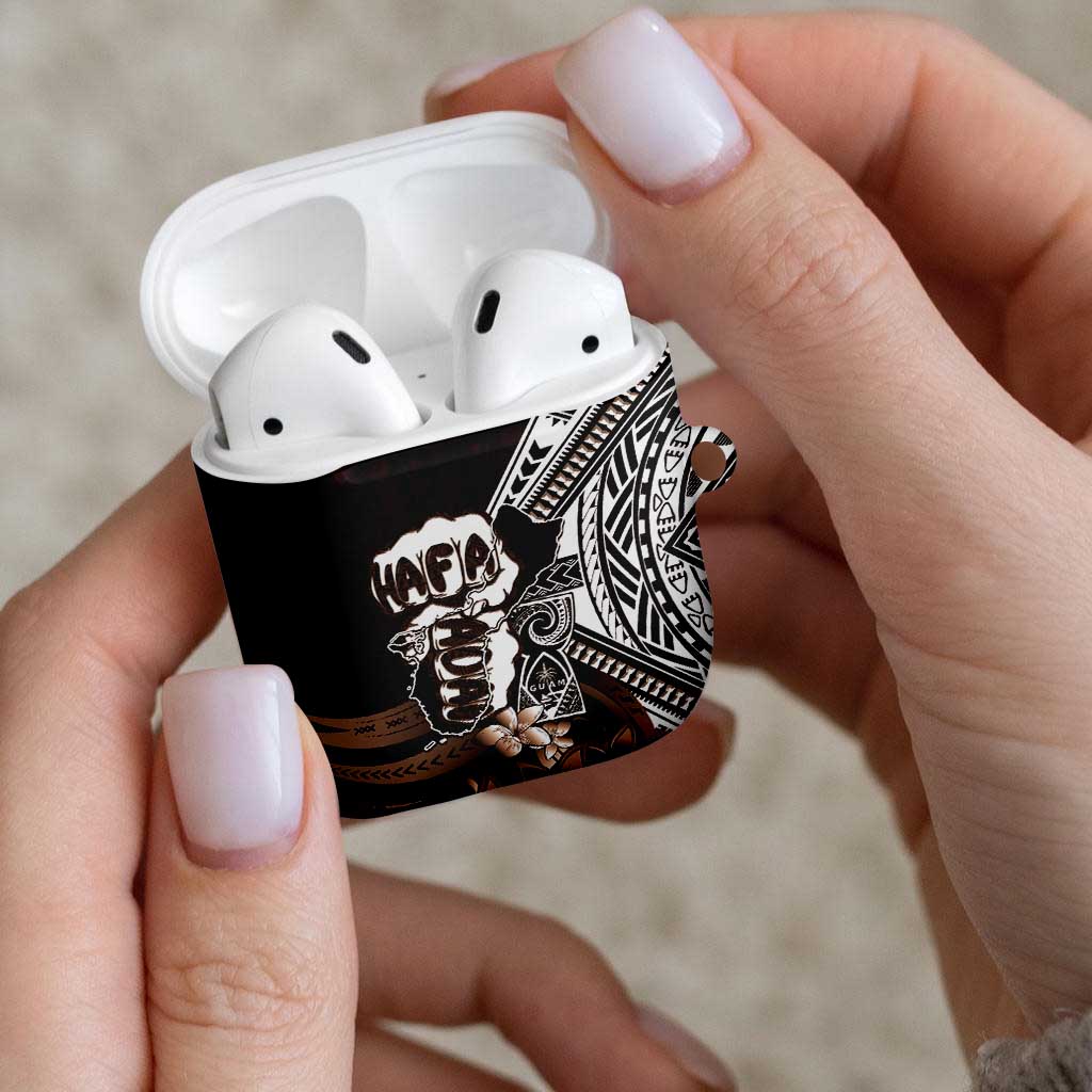 Hafa Adai Guam Discovery Day AirPods Case Chamorro Latte Stone Hand Brown Version