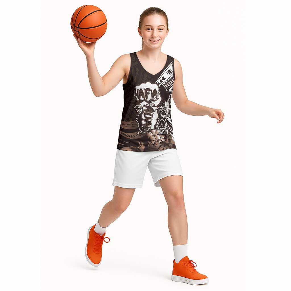 Hafa Adai Guam Discovery Day Basketball Jersey Chamorro Latte Stone Hand Brown Version