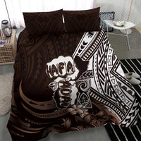 Hafa Adai Guam Discovery Day Bedding Set Chamorro Latte Stone Hand Brown Version