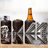 Hafa Adai Guam Discovery Day 4 in 1 Can Cooler Tumbler Chamorro Latte Stone Hand Brown Version