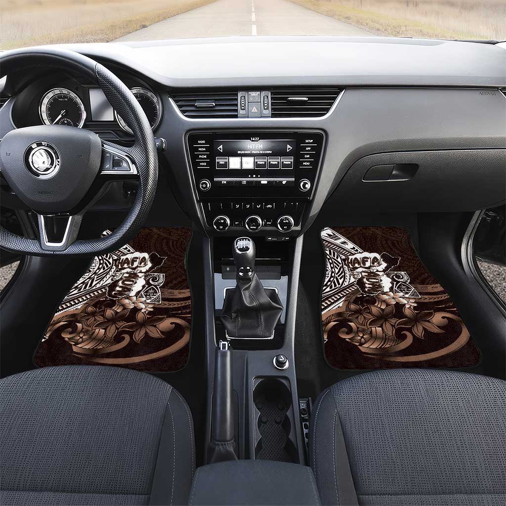 Hafa Adai Guam Discovery Day Car Mats Chamorro Latte Stone Hand Brown Version