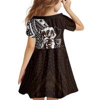 Hafa Adai Guam Discovery Day Family Matching Summer Maxi Dress and Hawaiian Shirt Chamorro Latte Stone Hand Brown Version LT14 - Polynesian Pride