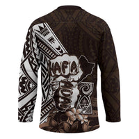 Hafa Adai Guam Discovery Day Hockey Jersey Chamorro Latte Stone Hand Brown Version