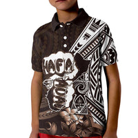 Hafa Adai Guam Discovery Day Kid Polo Shirt Chamorro Latte Stone Hand Brown Version