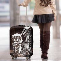 Hafa Adai Guam Discovery Day Luggage Cover Chamorro Latte Stone Hand Brown Version LT14 - Polynesian Pride