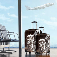 Hafa Adai Guam Discovery Day Luggage Cover Chamorro Latte Stone Hand Brown Version LT14 - Polynesian Pride