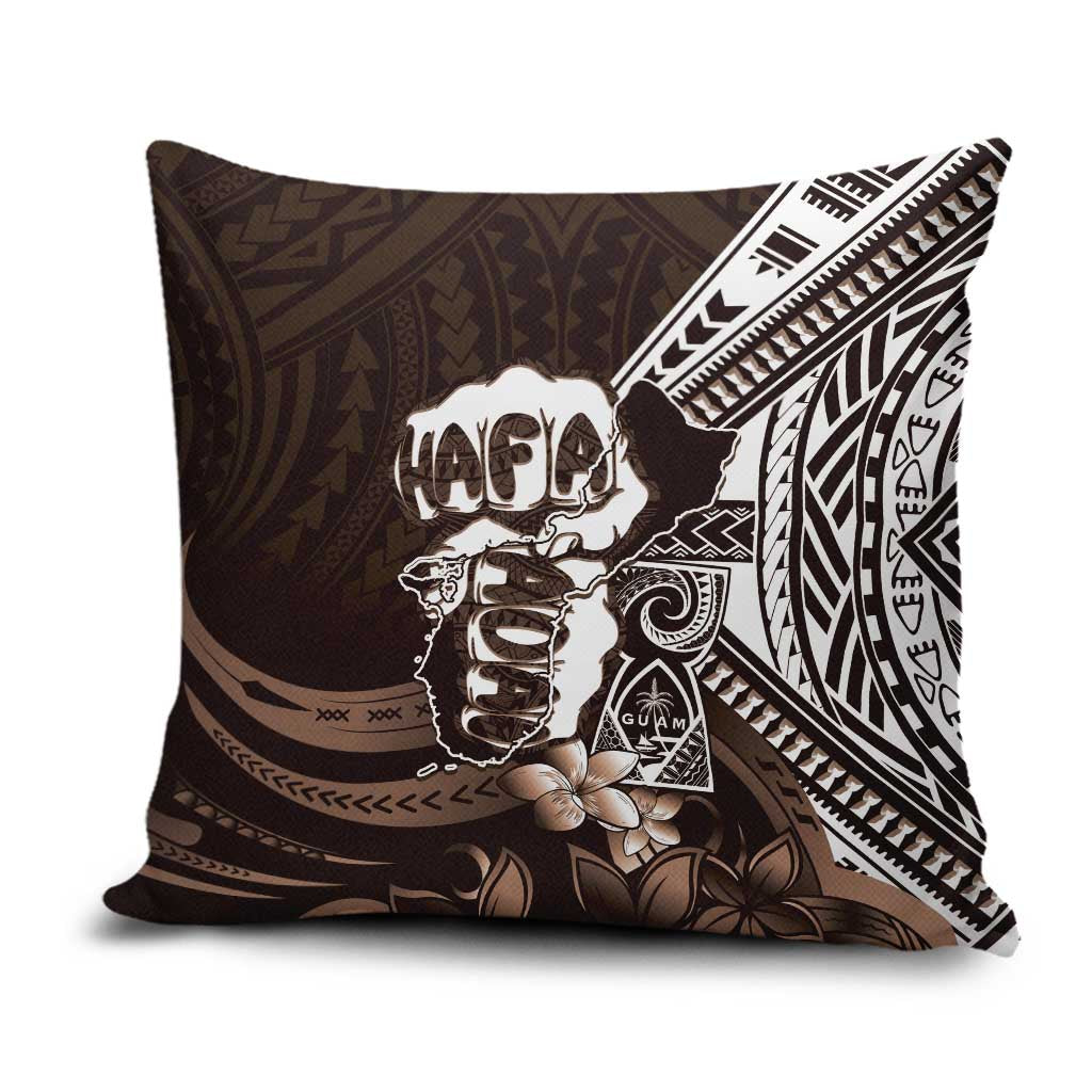Hafa Adai Guam Discovery Day Pillow Cover Chamorro Latte Stone Hand Brown Version