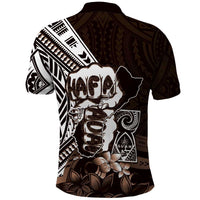 Hafa Adai Guam Discovery Day Polo Shirt Chamorro Latte Stone Hand Brown Version LT14 - Polynesian Pride