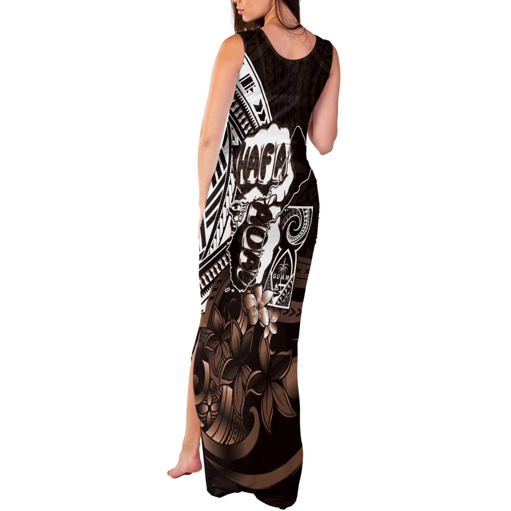 Hafa Adai Guam Discovery Day Tank Maxi Dress Chamorro Latte Stone Hand Brown Version