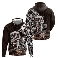 Hafa Adai Guam Discovery Day Zip Hoodie Chamorro Latte Stone Hand Brown Version LT14 - Polynesian Pride