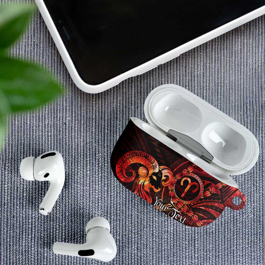 Personalised Polynesia Zodiac Aries AirPods Case Galaxy Polynesian Pattern Chest Tattoo Style