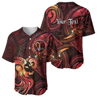 Personalised Polynesia Zodiac Aries Baseball Jersey Galaxy Polynesian Pattern Chest Tattoo Style