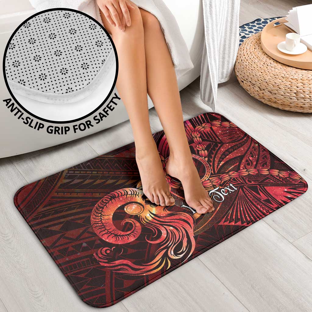 Personalised Polynesia Zodiac Aries Bathroom Set Galaxy Polynesian Pattern Chest Tattoo Style