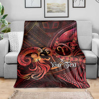 Personalised Polynesia Zodiac Aries Blanket Galaxy Polynesian Pattern Chest Tattoo Style
