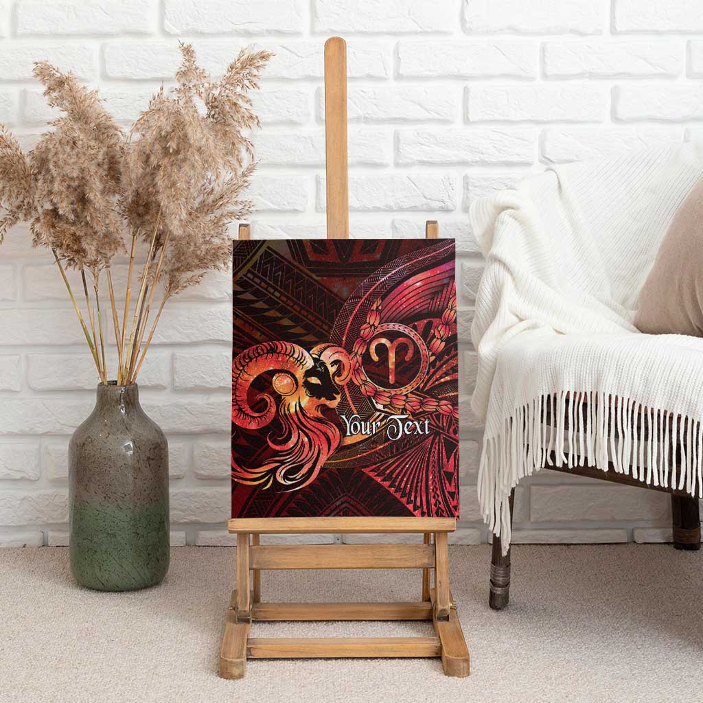 Personalised Polynesia Zodiac Aries Canvas Wall Art Galaxy Polynesian Pattern Chest Tattoo Style