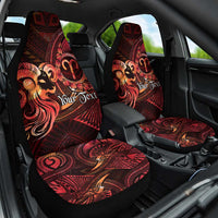 Personalised Polynesia Zodiac Aries Car Seat Cover Galaxy Polynesian Pattern Chest Tattoo Style LT14 One Size Red - Polynesian Pride