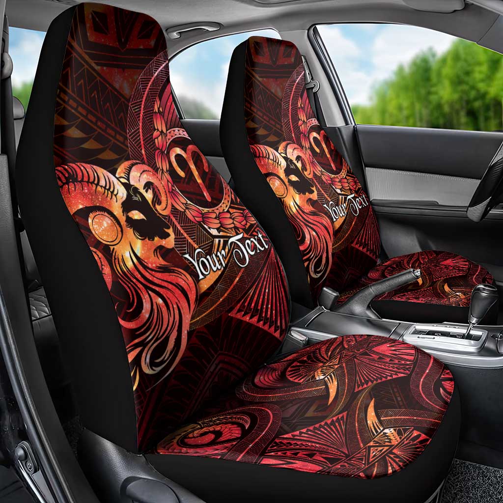 Personalised Polynesia Zodiac Aries Car Seat Cover Galaxy Polynesian Pattern Chest Tattoo Style LT14 - Polynesian Pride