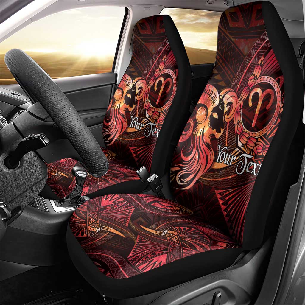 Personalised Polynesia Zodiac Aries Car Seat Cover Galaxy Polynesian Pattern Chest Tattoo Style LT14 - Polynesian Pride
