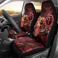 Personalised Polynesia Zodiac Aries Car Seat Cover Galaxy Polynesian Pattern Chest Tattoo Style LT14 - Polynesian Pride