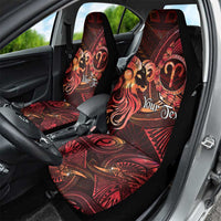 Personalised Polynesia Zodiac Aries Car Seat Cover Galaxy Polynesian Pattern Chest Tattoo Style LT14 - Polynesian Pride