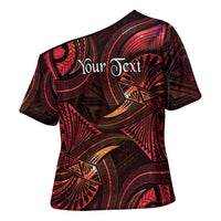 Personalised Polynesia Zodiac Aries Cross Shoulder Shirt Galaxy Polynesian Pattern Chest Tattoo Style
