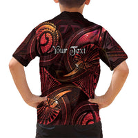 Personalised Polynesia Zodiac Aries Family Matching Long Sleeve Bodycon Dress and Hawaiian Shirt Galaxy Polynesian Pattern Chest Tattoo Style LT14 - Polynesian Pride