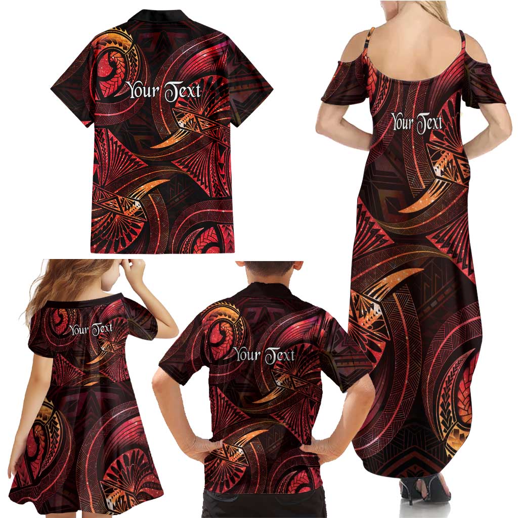 Personalised Polynesia Zodiac Aries Family Matching Summer Maxi Dress and Hawaiian Shirt Galaxy Polynesian Pattern Chest Tattoo Style LT14 - Polynesian Pride