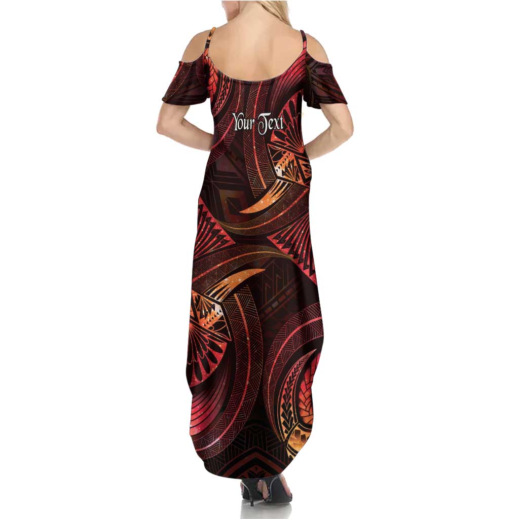 Personalised Polynesia Zodiac Aries Family Matching Summer Maxi Dress and Hawaiian Shirt Galaxy Polynesian Pattern Chest Tattoo Style LT14 - Polynesian Pride