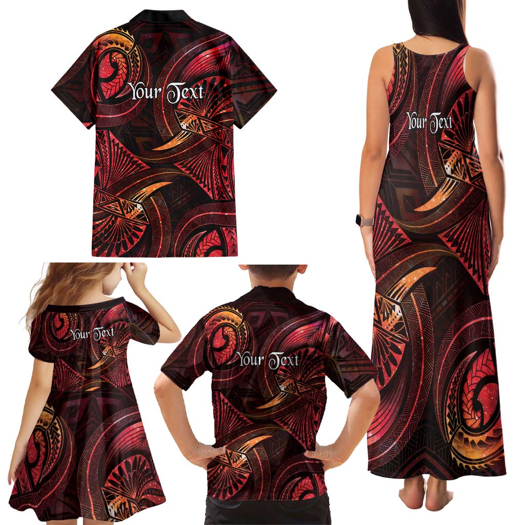 Personalised Polynesia Zodiac Aries Family Matching Tank Maxi Dress and Hawaiian Shirt Galaxy Polynesian Pattern Chest Tattoo Style LT14 - Polynesian Pride