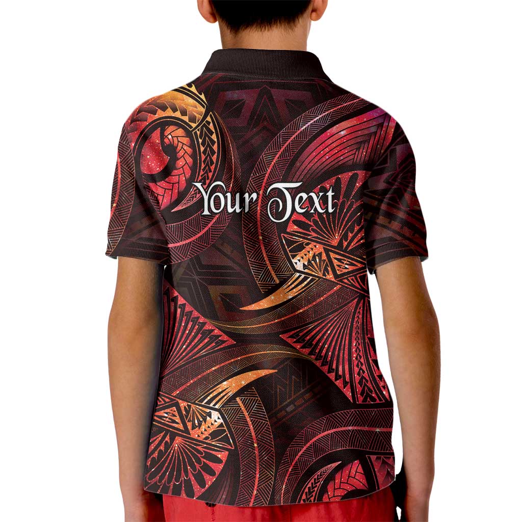 Personalised Polynesia Zodiac Aries Kid Polo Shirt Galaxy Polynesian Pattern Chest Tattoo Style LT14 - Polynesian Pride