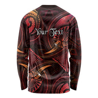 Personalised Polynesia Zodiac Aries Long Sleeve Shirt Galaxy Polynesian Pattern Chest Tattoo Style