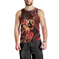 Personalised Polynesia Zodiac Aries Men Tank Top Galaxy Polynesian Pattern Chest Tattoo Style