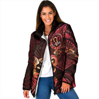 Personalised Polynesia Zodiac Aries Padded Jacket Galaxy Polynesian Pattern Chest Tattoo Style
