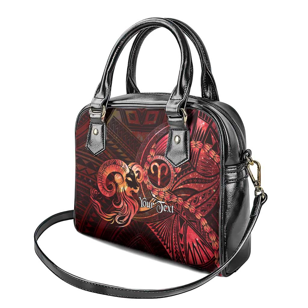 Personalised Polynesia Zodiac Aries Shoulder Handbag Galaxy Polynesian Pattern Chest Tattoo Style