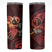 Personalised Polynesia Zodiac Aries Skinny Tumbler Galaxy Polynesian Pattern Chest Tattoo Style