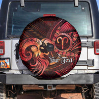 Personalised Polynesia Zodiac Aries Spare Tire Cover Galaxy Polynesian Pattern Chest Tattoo Style LT14 Red - Polynesian Pride