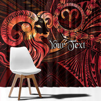 Personalised Polynesia Zodiac Aries Window Curtain Galaxy Polynesian Pattern Chest Tattoo Style