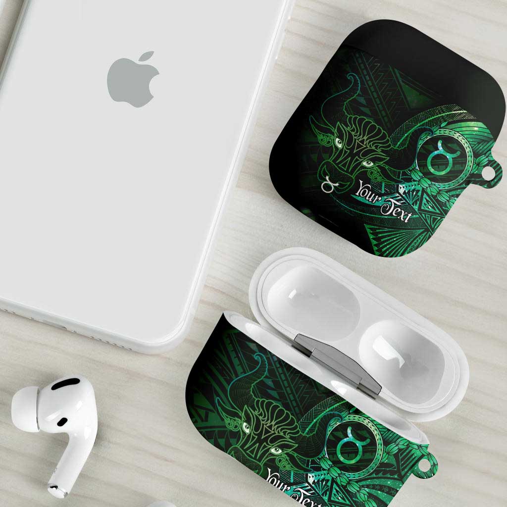 Personalised Polynesia Zodiac Taurus AirPods Case Galaxy Polynesian Pattern Chest Tattoo Style