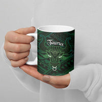 Personalised Polynesia Zodiac Taurus Ceramic Mug Galaxy Polynesian Pattern Chest Tattoo Style