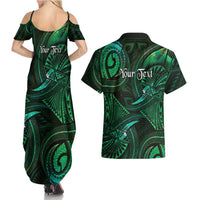 Personalised Polynesia Zodiac Taurus Couples Matching Summer Maxi Dress and Hawaiian Shirt Galaxy Polynesian Pattern Chest Tattoo Style LT14 - Polynesian Pride