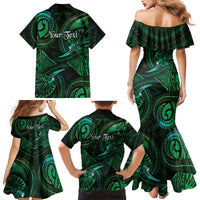 Personalised Polynesia Zodiac Taurus Family Matching Mermaid Dress and Hawaiian Shirt Galaxy Polynesian Pattern Chest Tattoo Style LT14 - Polynesian Pride