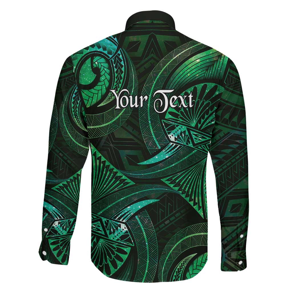 Personalised Polynesia Zodiac Taurus Family Matching Off The Shoulder Long Sleeve Dress and Hawaiian Shirt Galaxy Polynesian Pattern Chest Tattoo Style LT14 - Polynesian Pride
