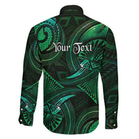 Personalised Polynesia Zodiac Taurus Family Matching Off The Shoulder Long Sleeve Dress and Hawaiian Shirt Galaxy Polynesian Pattern Chest Tattoo Style LT14 - Polynesian Pride