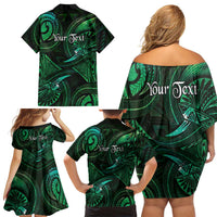 Personalised Polynesia Zodiac Taurus Family Matching Off Shoulder Short Dress and Hawaiian Shirt Galaxy Polynesian Pattern Chest Tattoo Style LT14 - Polynesian Pride