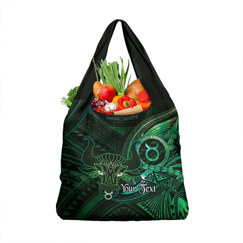 Personalised Polynesia Zodiac Taurus Grocery Bag Galaxy Polynesian Pattern Chest Tattoo Style