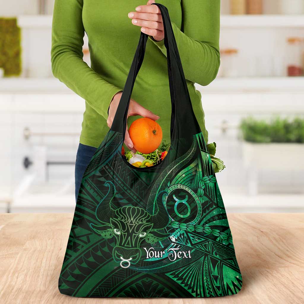 Personalised Polynesia Zodiac Taurus Grocery Bag Galaxy Polynesian Pattern Chest Tattoo Style