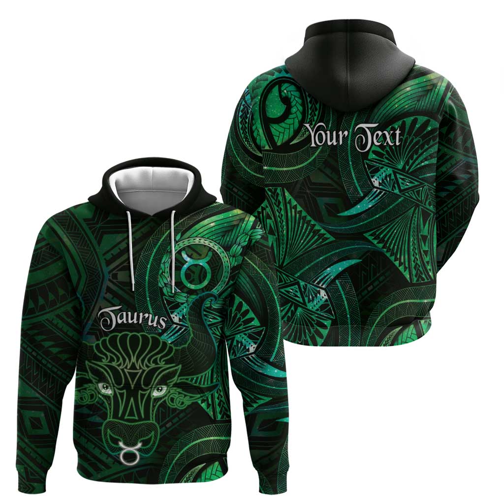 Personalised Polynesia Zodiac Taurus Hoodie Galaxy Polynesian Pattern Chest Tattoo Style