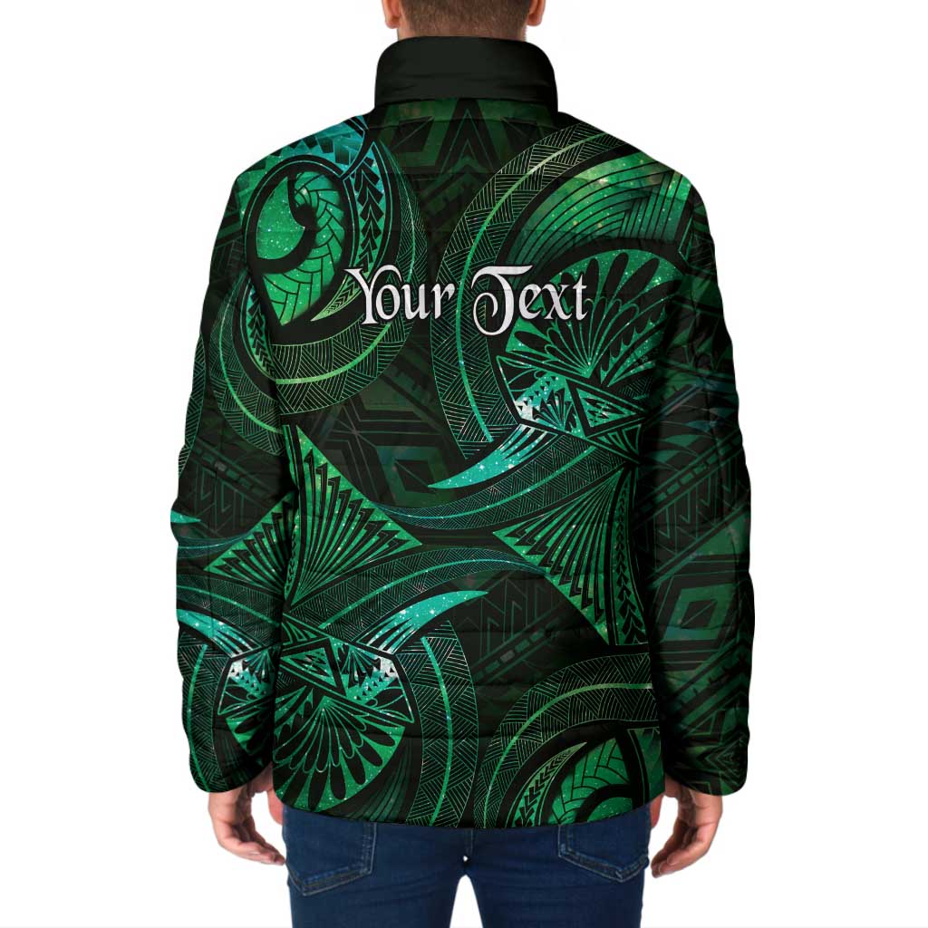 Personalised Polynesia Zodiac Taurus Padded Jacket Galaxy Polynesian Pattern Chest Tattoo Style