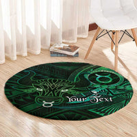 Personalised Polynesia Zodiac Taurus Round Carpet Galaxy Polynesian Pattern Chest Tattoo Style