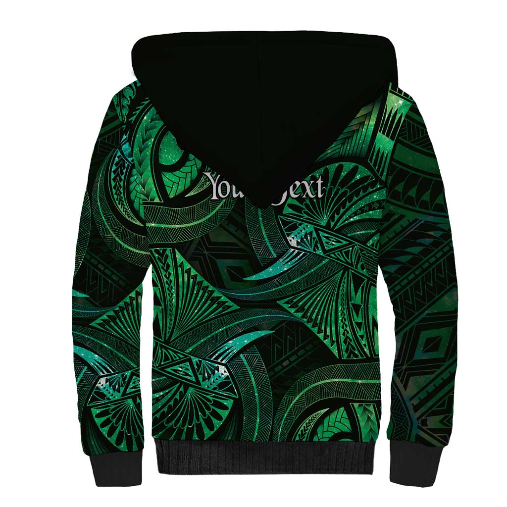 Personalised Polynesia Zodiac Taurus Sherpa Hoodie Galaxy Polynesian Pattern Chest Tattoo Style LT14 - Polynesian Pride